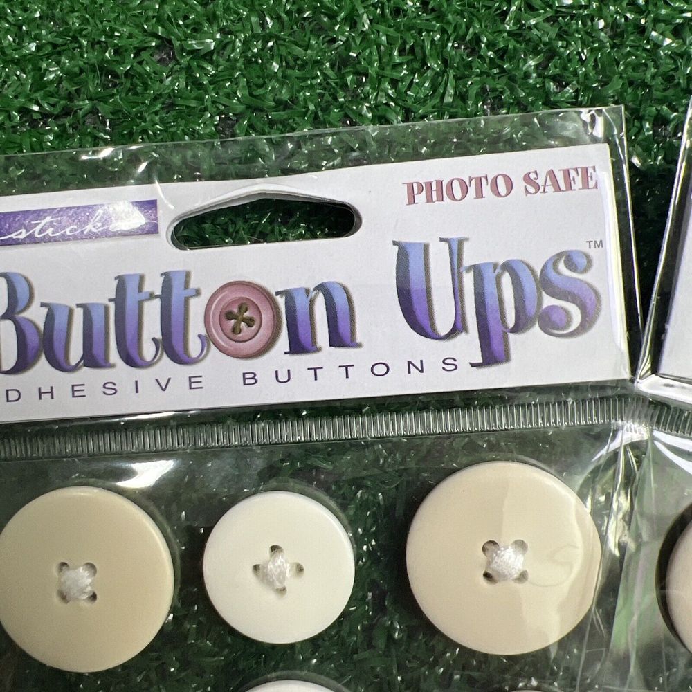 Sticko 3D Button Ups Adhesive Buttons Lot Of 6 Sealed Packages White Beige New - Picture 4 of 9